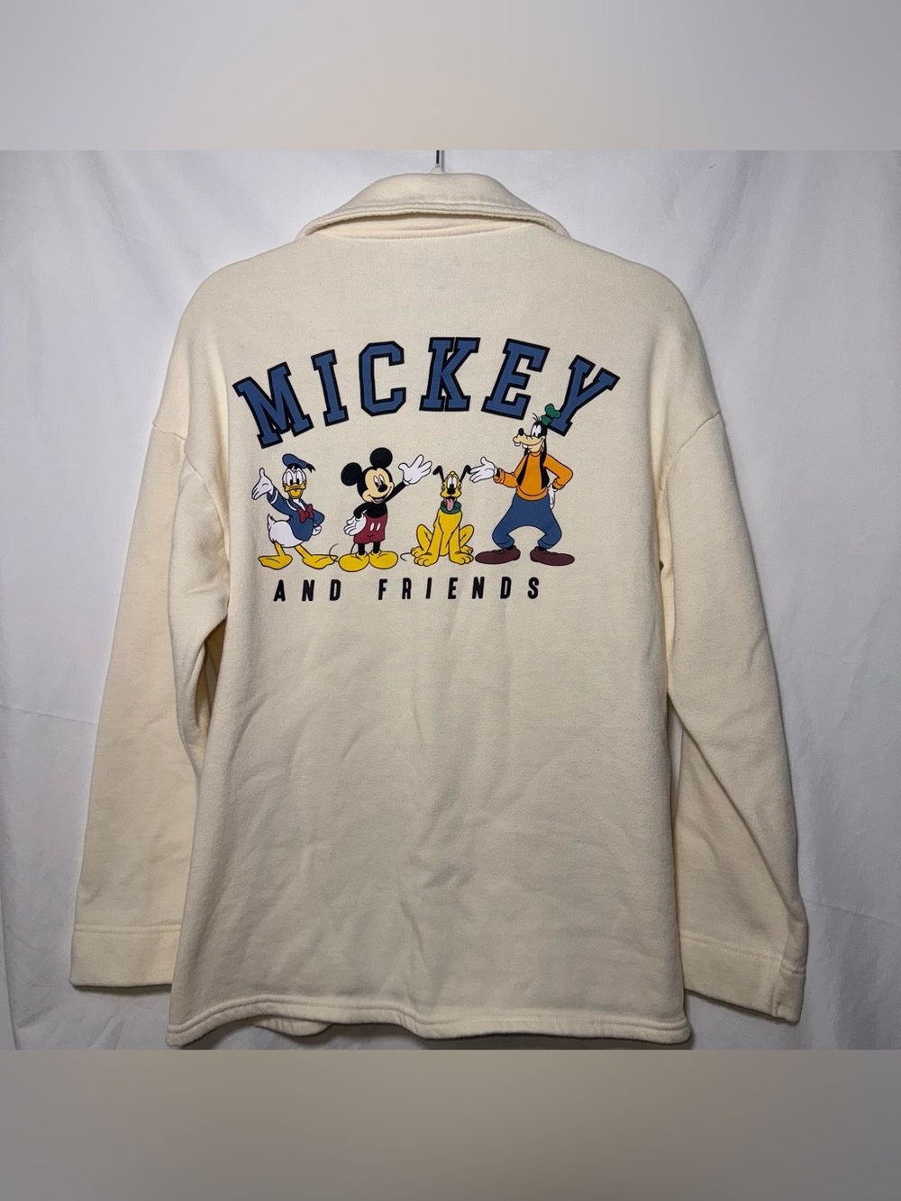 Mickey and Friends Jacket Shacket Fleece Button Front Size Small